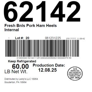 Fresh Bnls Pork Ham Heels Internal