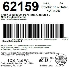 Fresh BI Skin On Pork Ham Gap Step 2 New England Farms