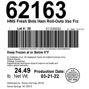 HNG Fresh Bnls Ham Roll-Outs Vac Frz