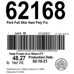 Pork Full Skin Ham Poly Frz