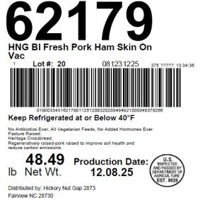 HNG BI Fresh Pork Ham Skin On Vac