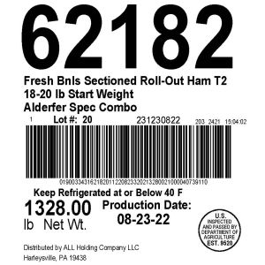 Fresh Bnls Sectioned Roll-Out Ham T2 18-20 lb Start Weight