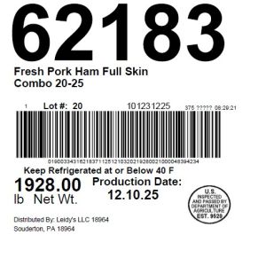 Fresh Pork Ham Full Skin Combo 20-25