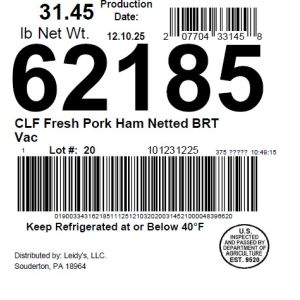 CLF Fresh Pork Ham Netted BRT Vac