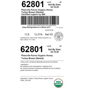 Plainville Farms Organic Honey Turkey Breast (Netted)