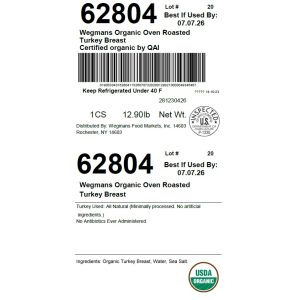 Wegmans Organic Oven Roasted Turkey Breast