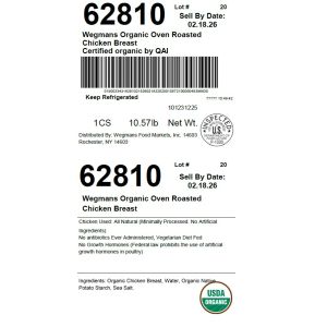 Wegmans Organic Oven Roasted Chicken Breast