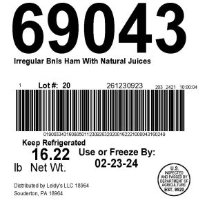 Irregular Bnls Ham With Natural Juices