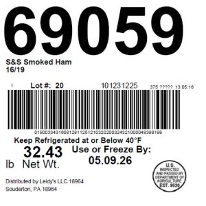 S&S Smoked Ham 16/19