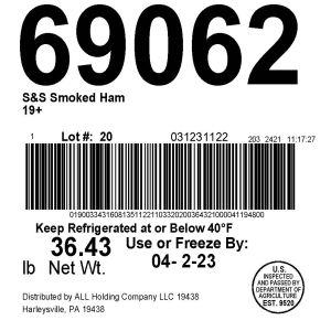 S&S Smoked Ham 19+