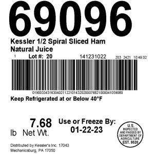 Kessler 1/2 Spiral Sliced Ham