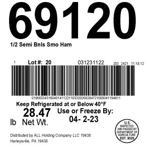 1/2 Semi Bnls Smoked Ham