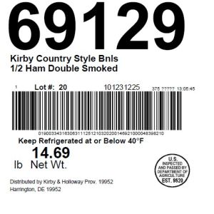 Kirby Country Style Bnls 1/2 Ham Double Smoked