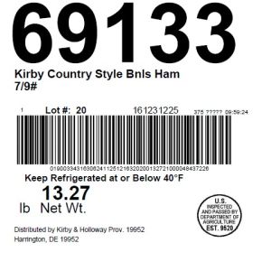 Kirby Country Style Bnls Ham 7/9#