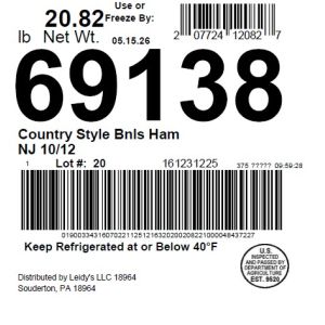 Country Style Bnls Ham NJ 10/12