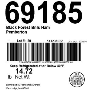 Black Forest Bnls Ham Pemberton