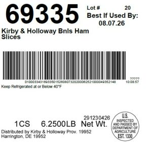 Kirby & Holloway Bnls Ham Slices