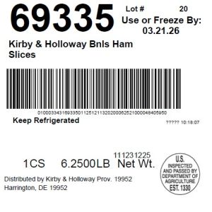 Kirby & Holloway Bnls Ham Slices