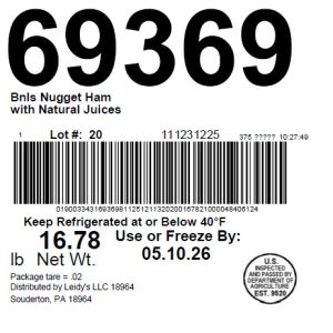 Bnls Nugget Ham with Natural Juices