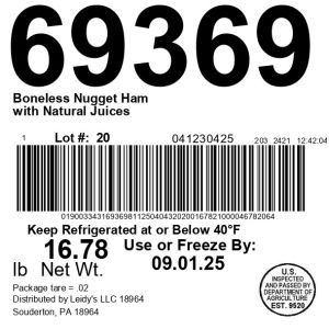 Bnls Nugget Ham with Natural Juices