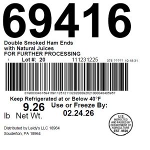 Double Smoked Ham Ends with Natural Juices