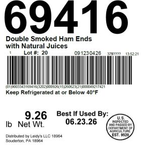 Double Smoked Ham Ends with Natural Juices
