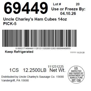 Uncle Charley's Ham Cubes 14oz PICK-5