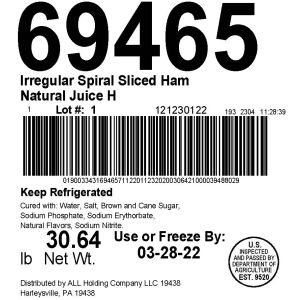 Irregular Spiral Sliced Ham Natural Juice H