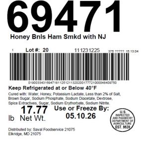 Honey Bnls Ham Smkd with NJ