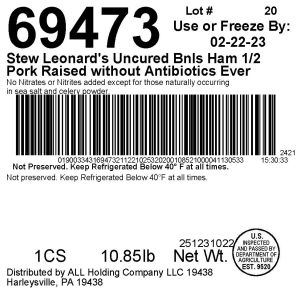 Stew Leonard's Uncured 1/2 Bnls Ham