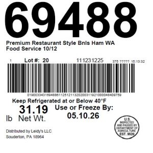 Premium Restaurant Style Bnls Ham WA Food Service 10/12