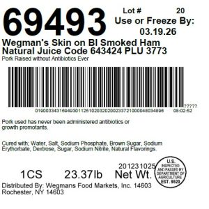Wegman's Skin on BI Smoked Ham Natural Juice Code 643424 PLU 3773