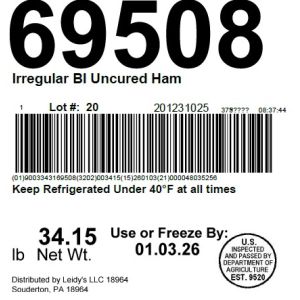 Irregular BI Uncured Ham