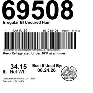 Irregular BI Uncured Ham
