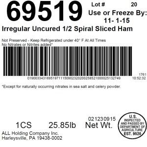 Irregular Uncured 1/2 Spiral Sliced Ham