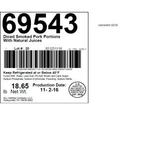 Diced Smoked Pork Portions With Natural Juices