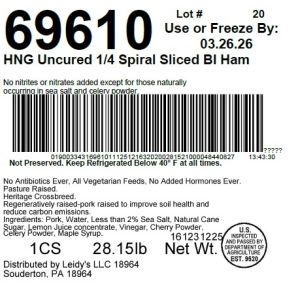 HNG Uncured 1/4 Spiral Sliced BI Ham