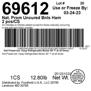 Nature's Promise Uncured Bnls Ham 2 pcs/cs