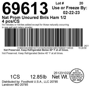 Nature's Promise Uncured 1/2 Bnls Ham 4 pcs/cs