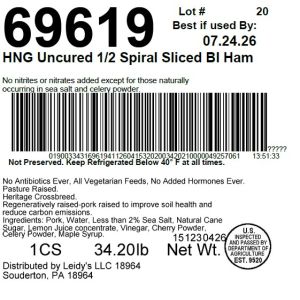 HNG Uncured 1/2 Spiral Sliced BI Ham