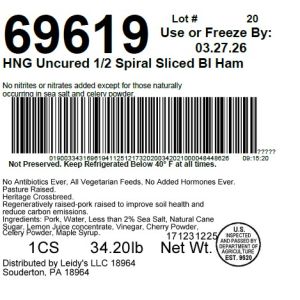 HNG Uncured 1/2 Spiral Sliced BI Ham