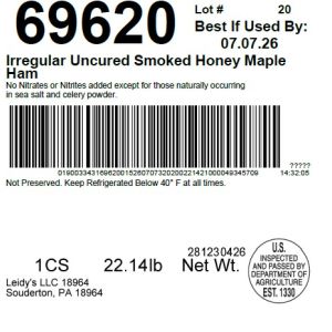 Irregular Uncured Smoked Honey Maple Ham