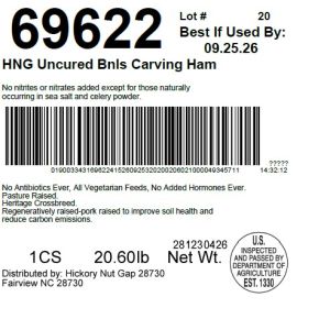 HNG Uncured Bnls Carving Ham