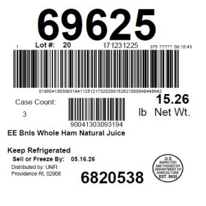 EE Bnls Whole Ham Natural Juice