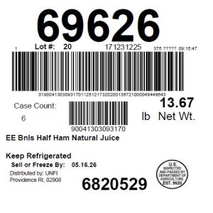 EE Bnls Half Ham Natural Juice