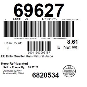 EE Bnls Quarter Ham Natural Juice