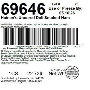Heinen's Uncured Deli Smoked Ham