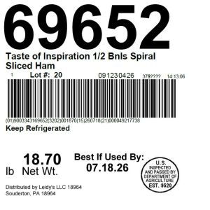 Taste of Inspiration 1/2 Bnls Spiral Sliced Ham