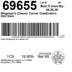 Wegman's Classic Carver Celebration Deli Ham