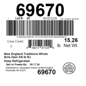 New England Traditions Whole Bnls Ham 5/6 lb NJ